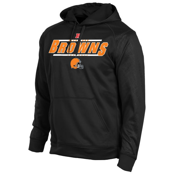 Men Cleveland Browns Historic Logo Majestic Synthetic Hoodie Sweatshirt Black